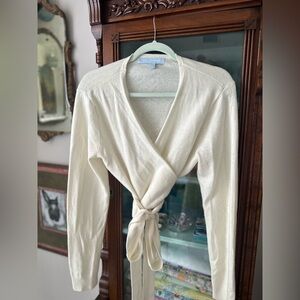 Hill House Cream Wool Wrap Sweater - S